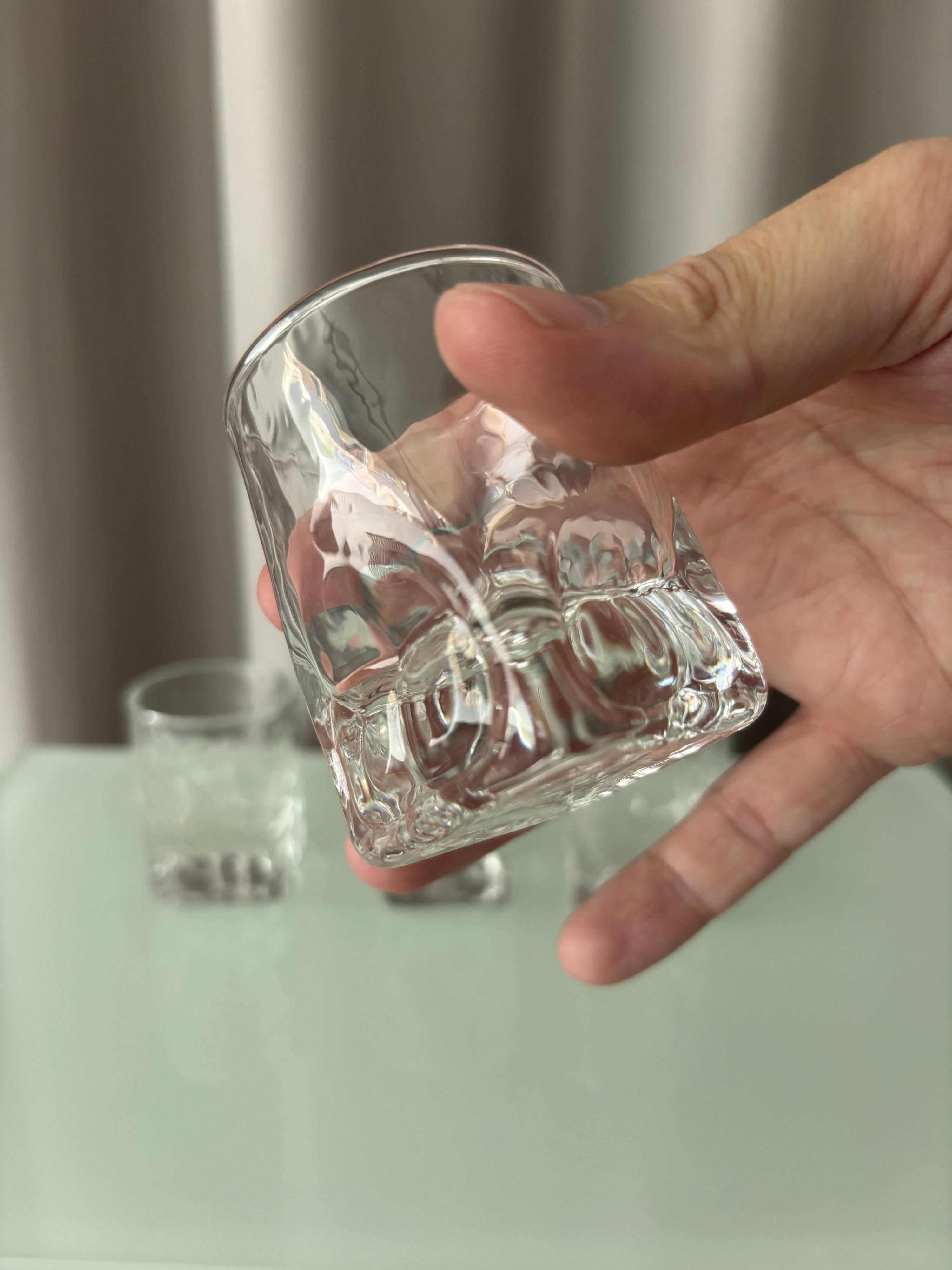 Set of 4 Vintage Brutalist Textured Shot Glasses