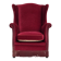 1970s, Danish highback armchair, red furniture velour, ash wood.