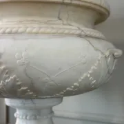 Neoclassical basin in white Carrara marble, Italy, late 18th to early 19th century.