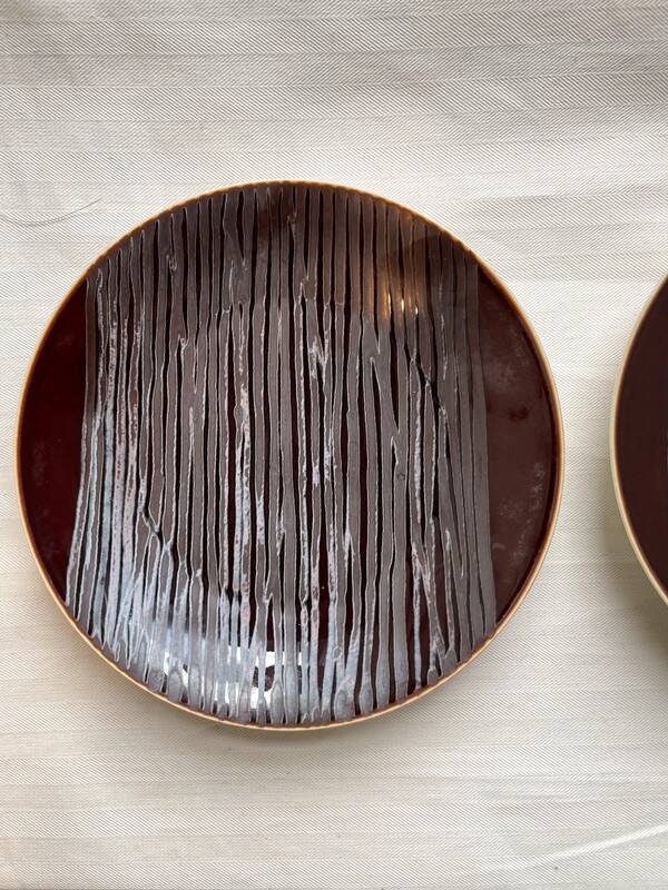 5 bread plates 16 cm vintage chrome yellow