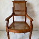 Barber chair with caning
