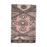 2x3 Brown & Pink Small Size Vintage Rug 52x80Cm