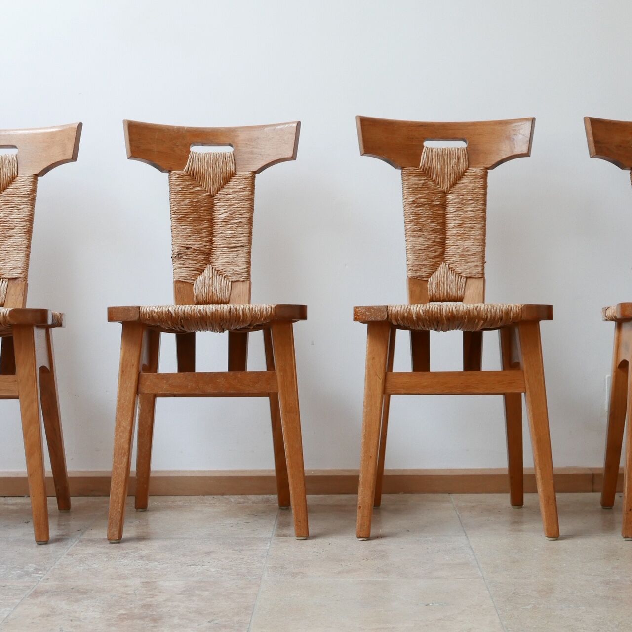 Set of Dutch Arts & Crafts Dining Chairs by W Kuyper