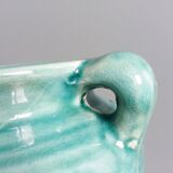 Glazed green-blue ceramic vase