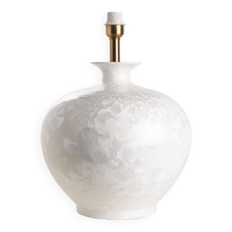 Pied de lampe vase rond blanc-e27