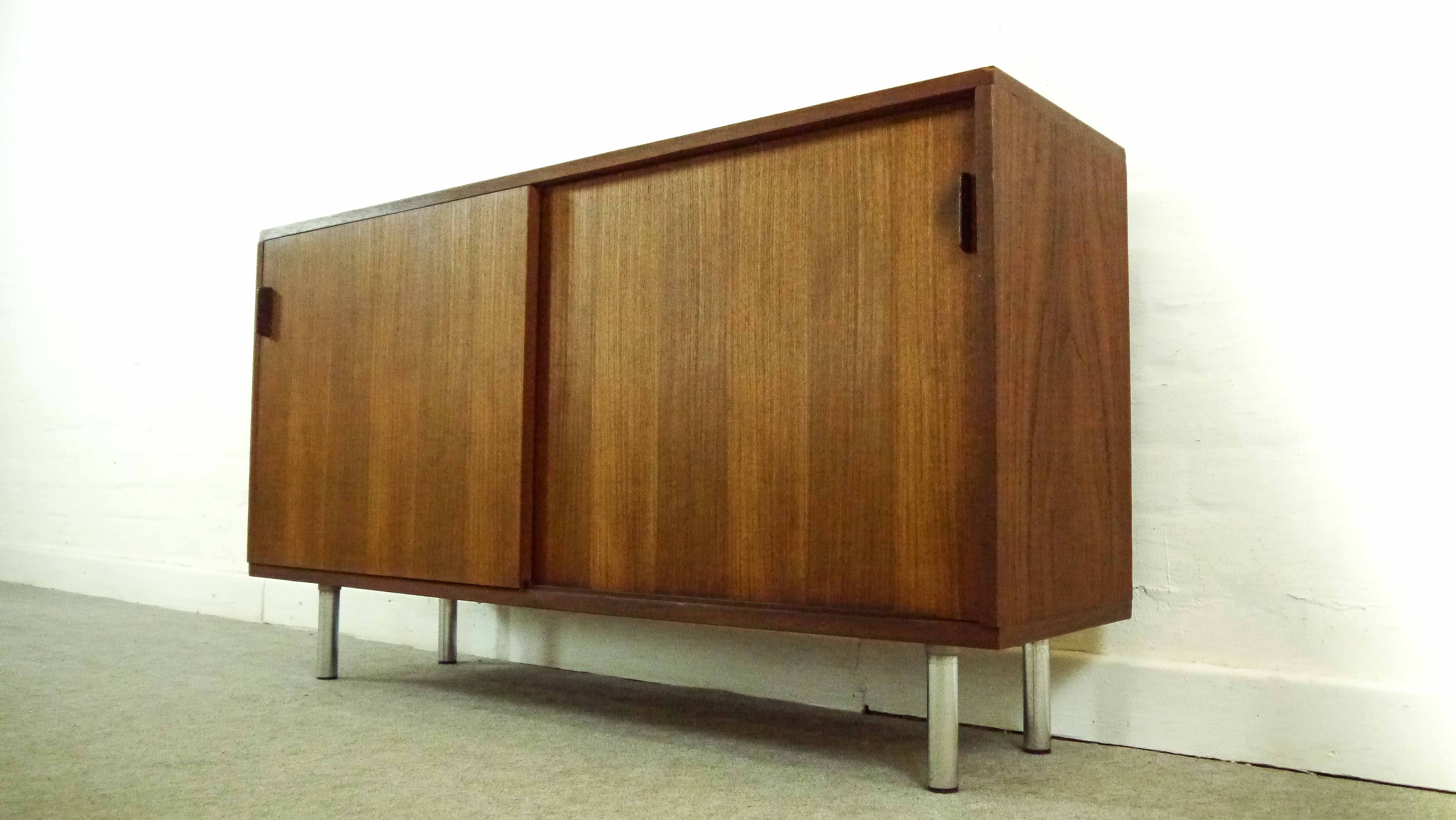 Small Sideboard in Teak by Herbert Hirche for Holzäpfel, Germany