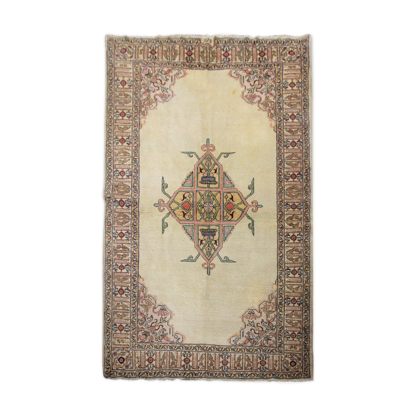Vintage tabris handwoven wool persian rug- 137x204cm