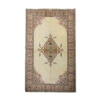 Vintage tabris handwoven wool persian rug- 137x204cm
