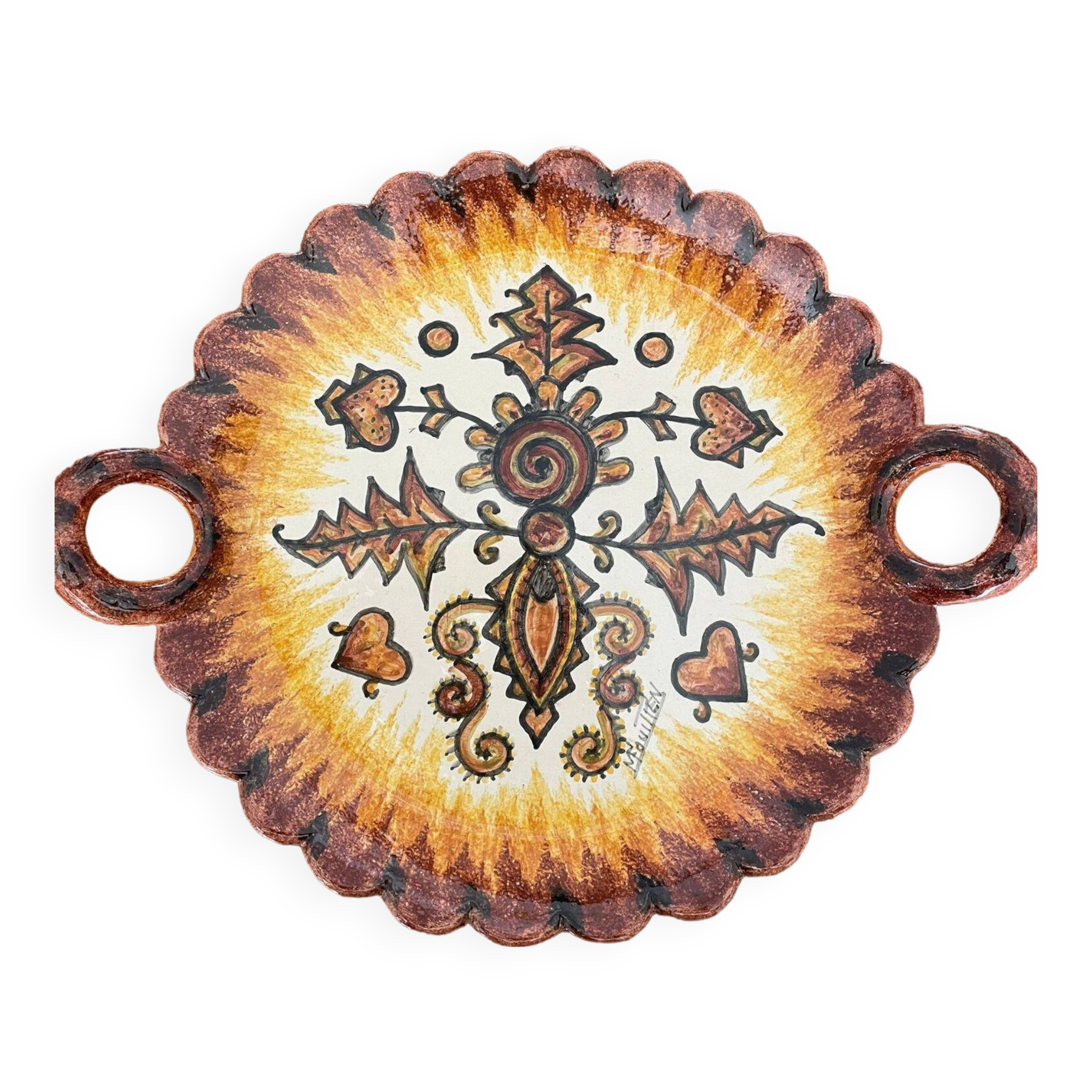 Ceramic cake dish from Quimper P.Fouillen