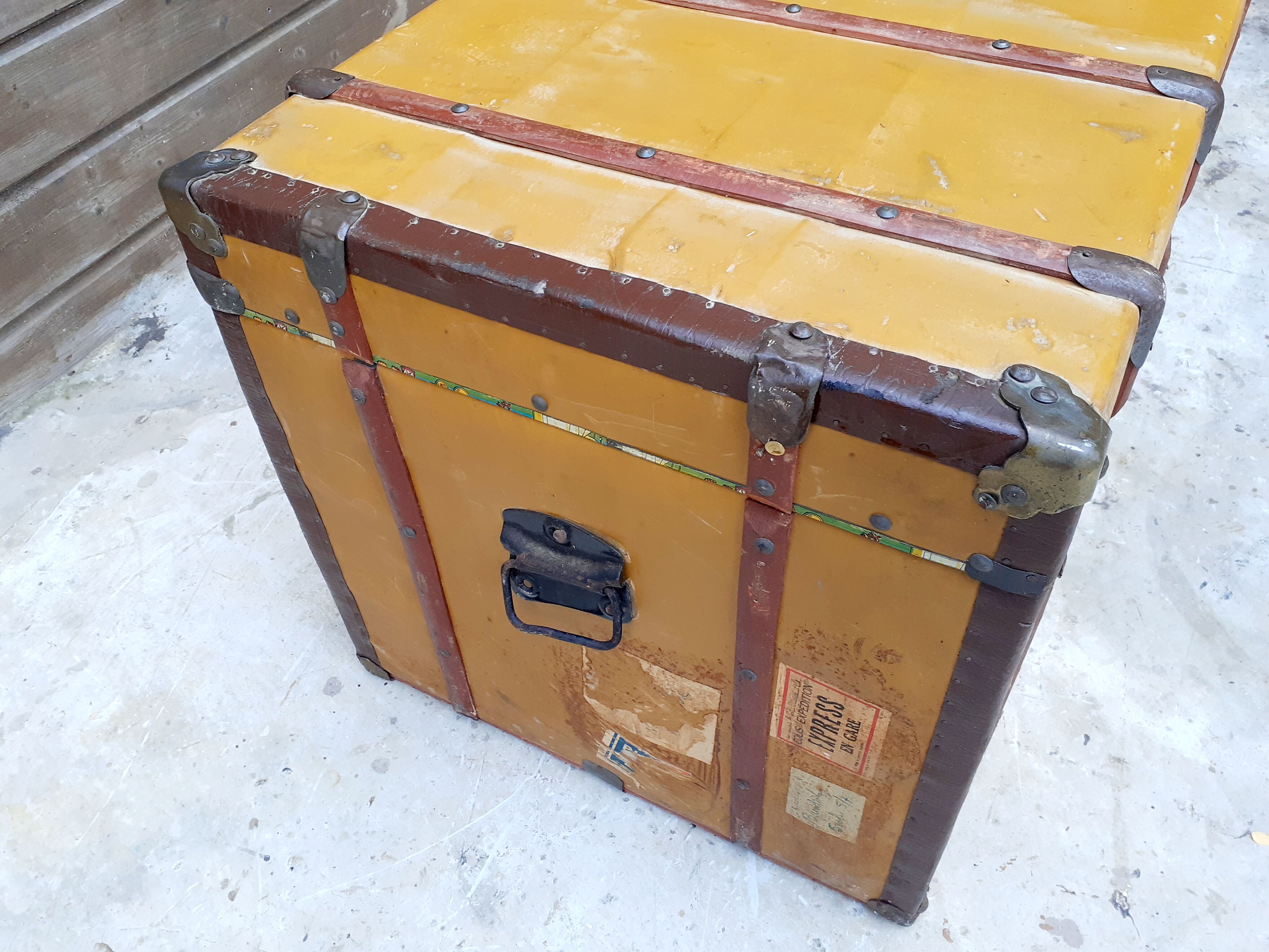 Old travel trunk