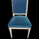 Série de 4 chaises style Louis XVI velours bleu