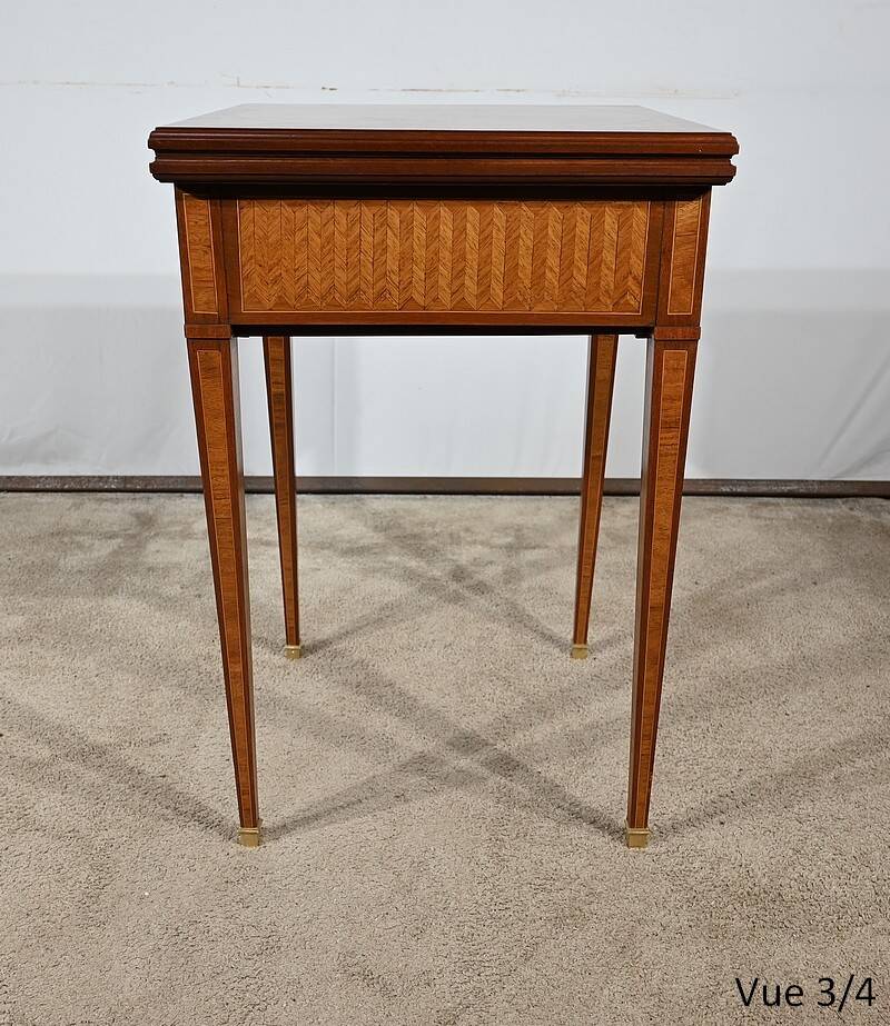 Mahogany and marquetry games table, Art Nouveau, 1920