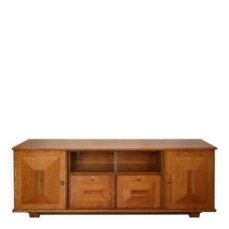 Art Deco buffet from the 1950s in marquetry wood, NF display cabinet.