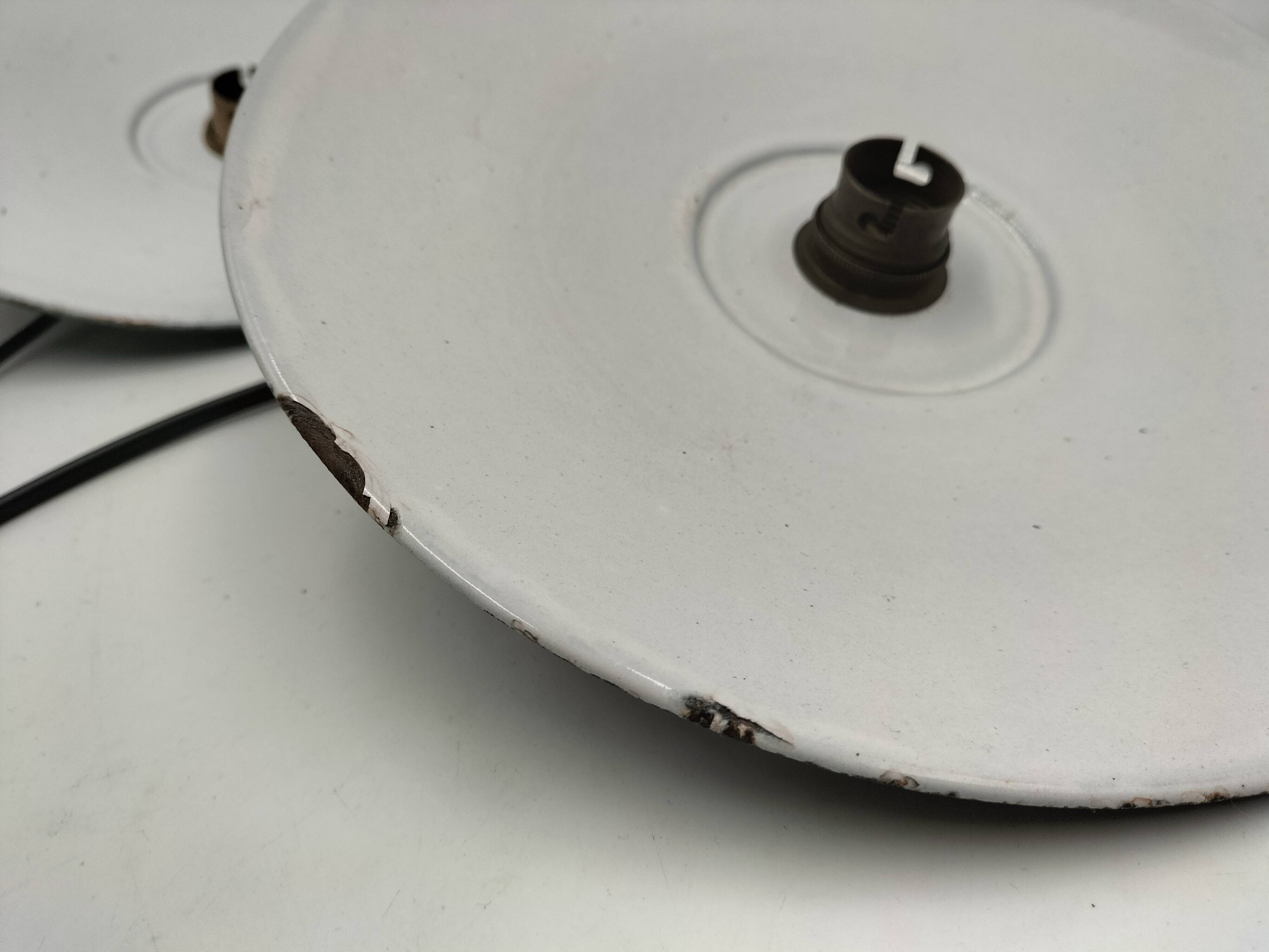 Set of 3 enameled sheet metal pendants