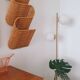 Vintage rattan magazine rack
