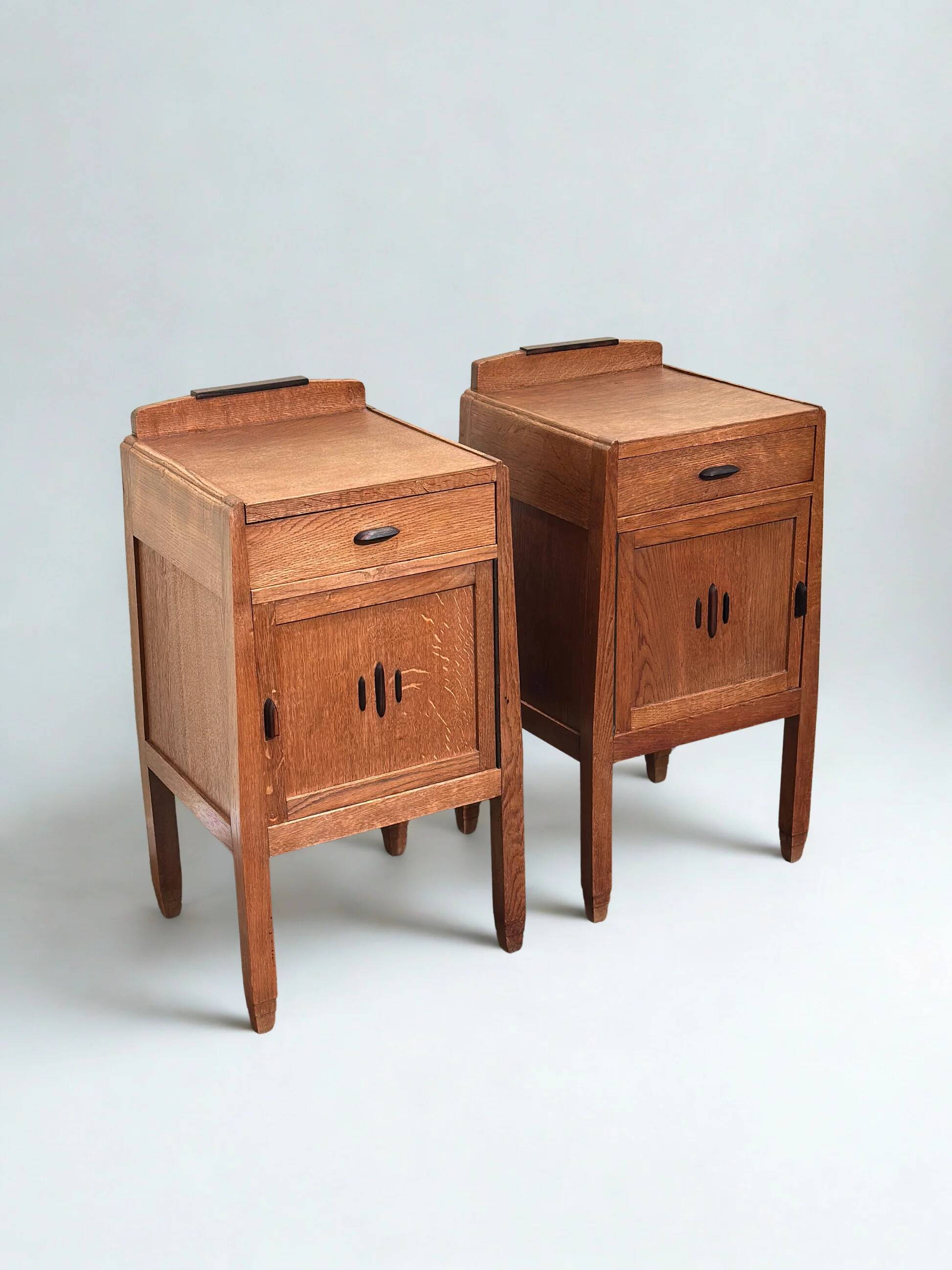 Pair of Amsterdamse School nightstands by J.J. Zijfers