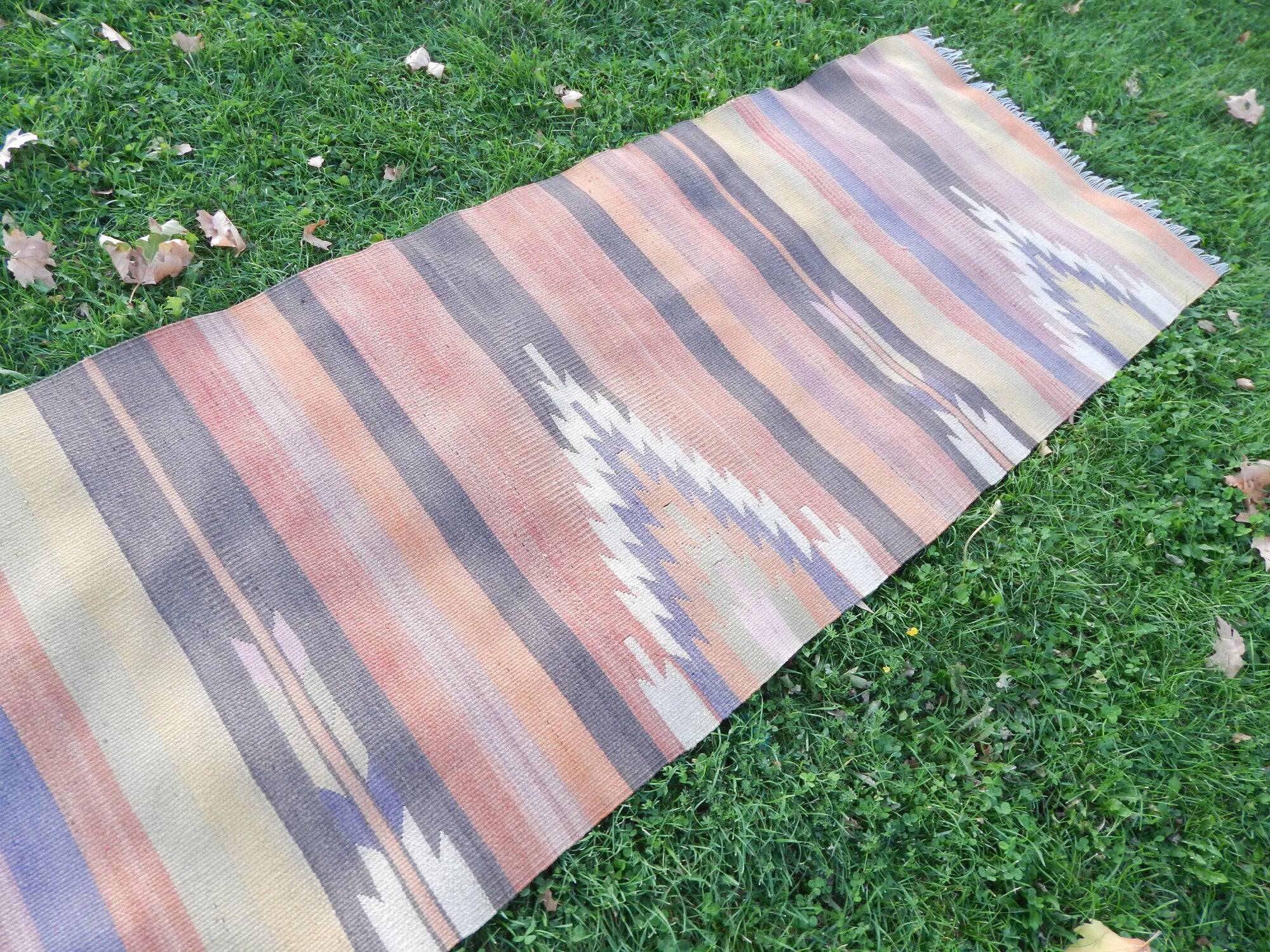 Vintage Turkish hallway rug 79x235 cm
