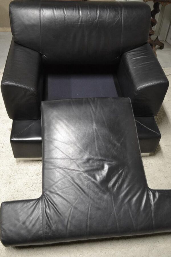 paire De fauteuils cuir Des Années 1980