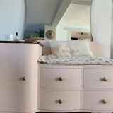 Commode coiffeuse rose