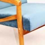 Czech Model Armchair attributed to Jiri Jiroutek in ocean blue, 1970s