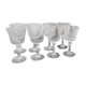 Set of 8 wine glasses with cut feet