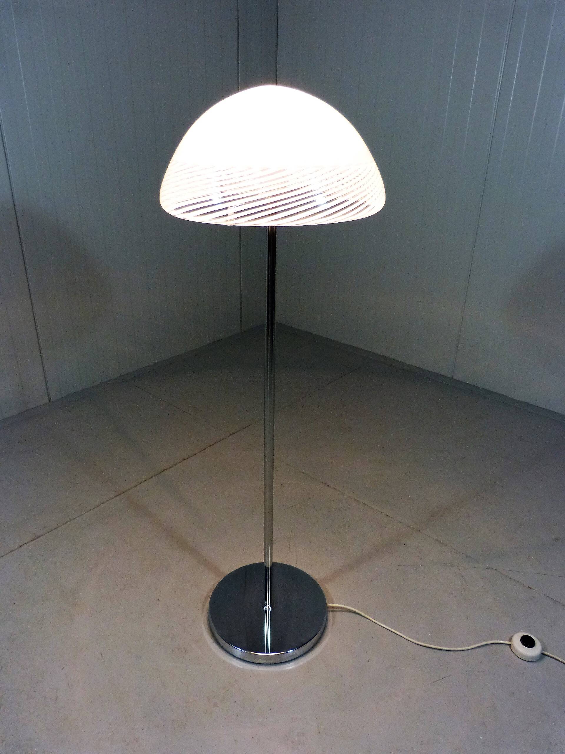 Italian floor lamp glass shade 1960’s