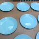 Ten beautiful vintage turquoise plates