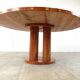 Large round red travertine dining table, 1970s