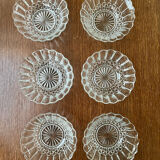 Set of 6 pressed glass bowls with star decoration – vintage