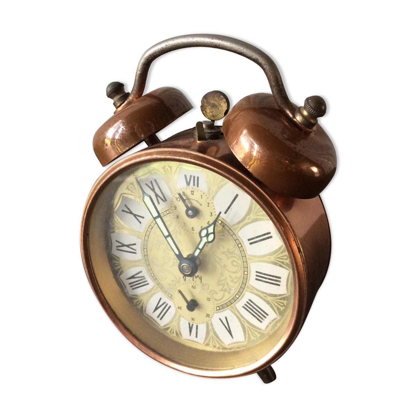 Old awakening Japy copper decoration 70s vintage