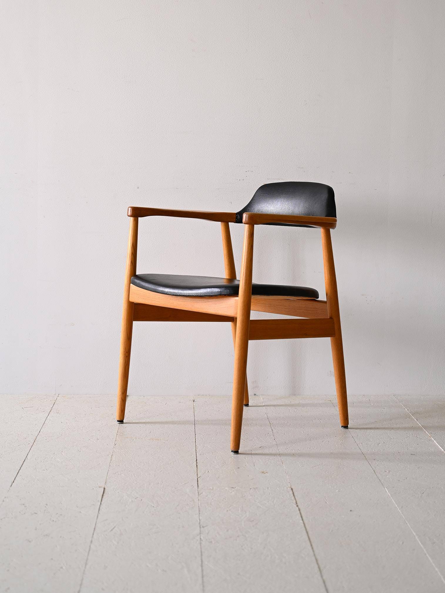 Scandinavian armchair covered in imitation leather