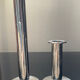 Duo of vintage candle holders in silver metal