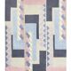 Tapis en laine noué main Tisca à motif géométrique, signé “ILES”, France, années 1990
