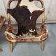 Pair of armchairs bamboo leather skin rohé noordwolde
