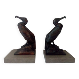 Pelican bookend signed Frecourt