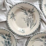 4 Gien ironstone soup plates “Gladiolus”