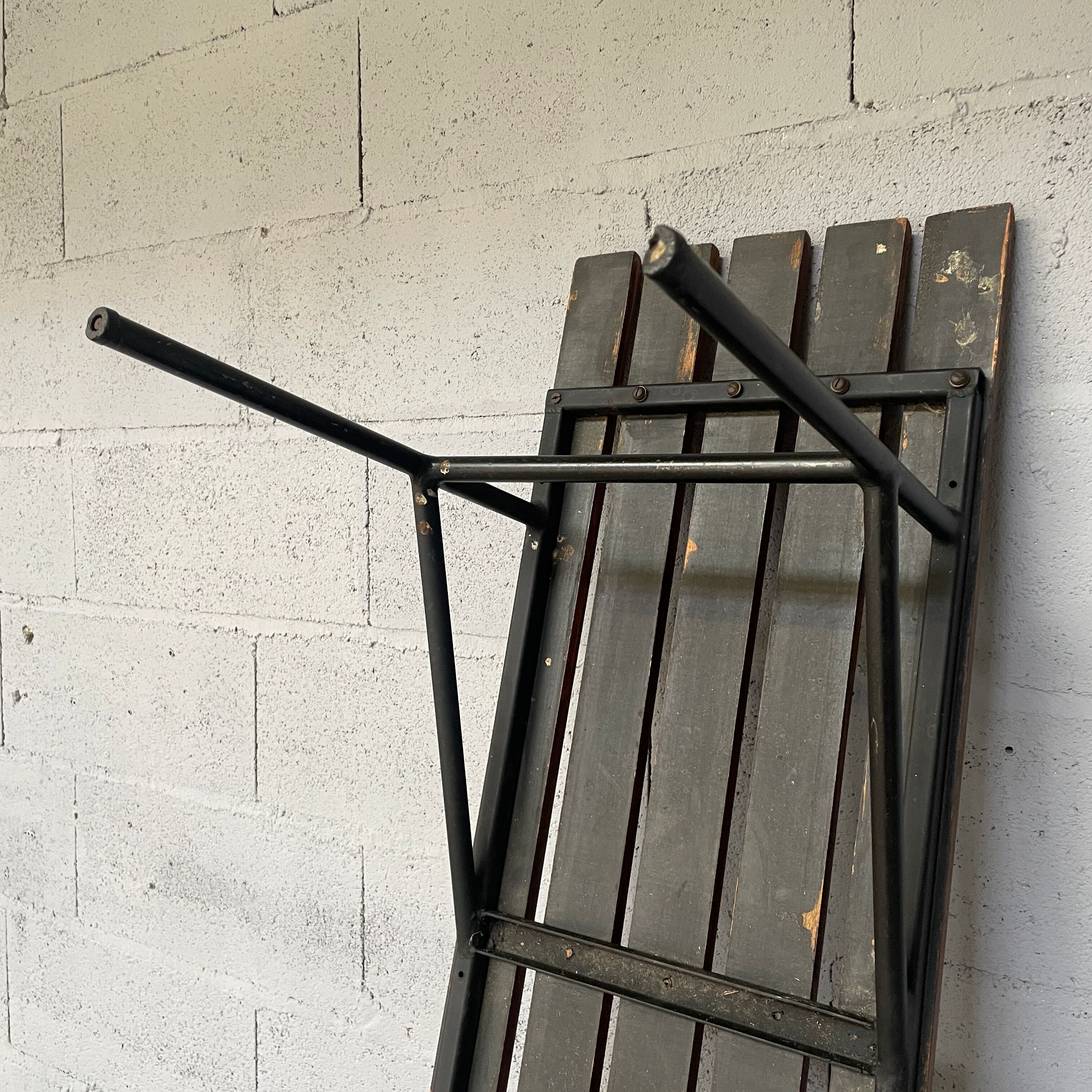 Bench, wood and metal