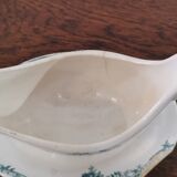 Old Saucière with white and green earthenware handle