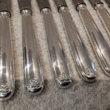 11 silver-plated metal lunch knives by Ravinet Coquille, 18cm