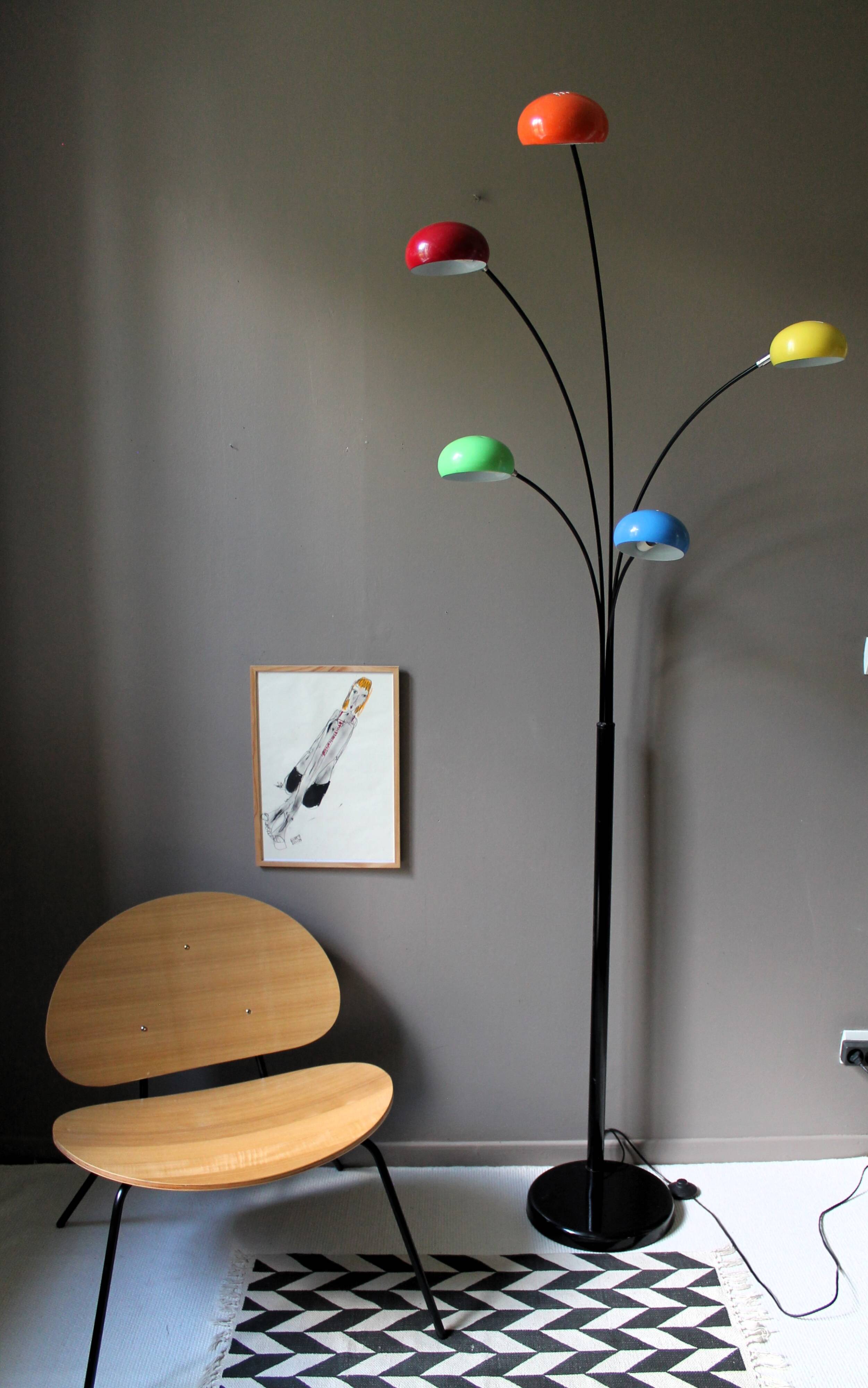 Lampadaire vintage 5 branches ‘five flower’