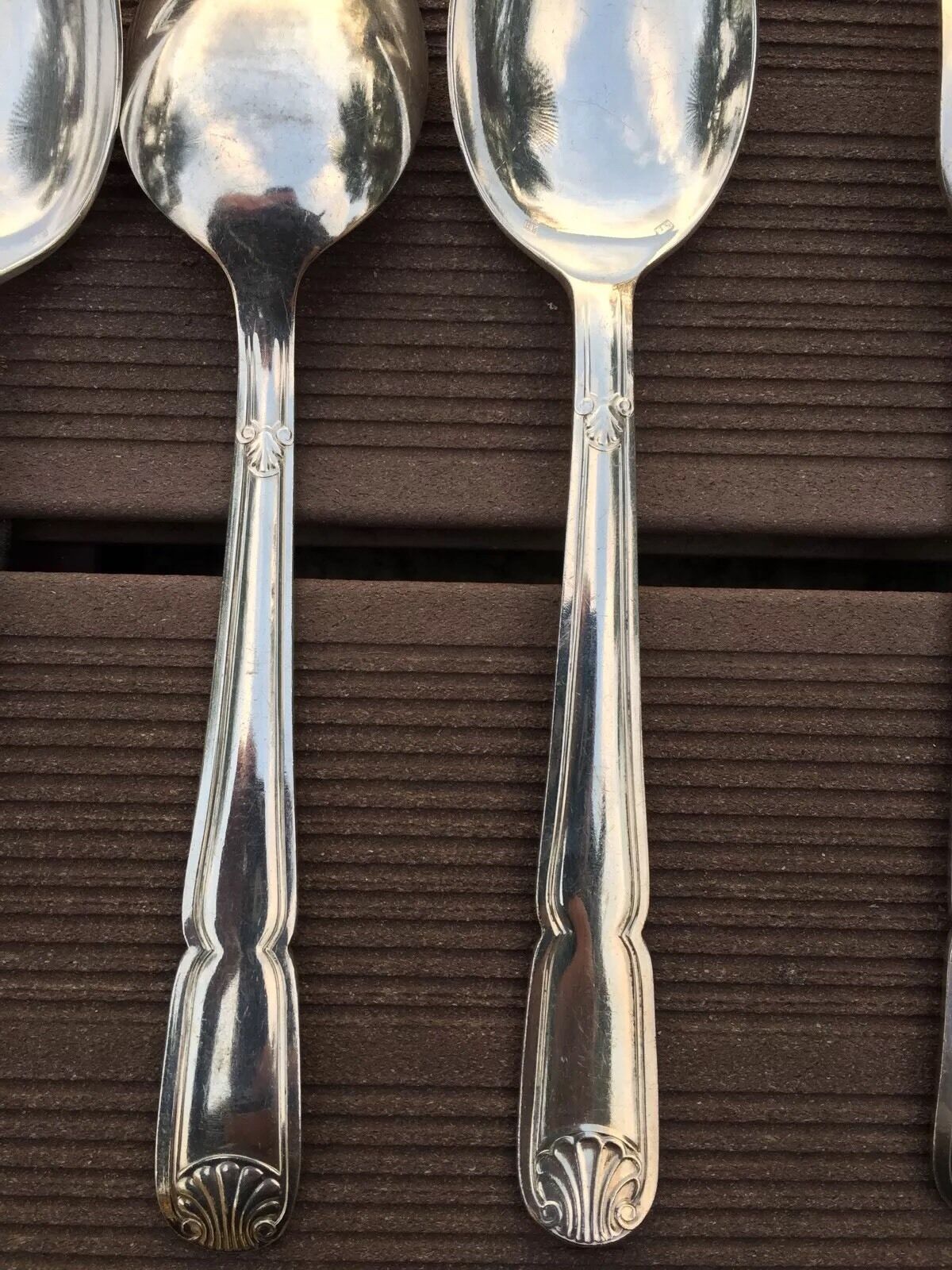 Set of 12 spoons 12 forks metal silver stuff bourdelle poicon bb shell