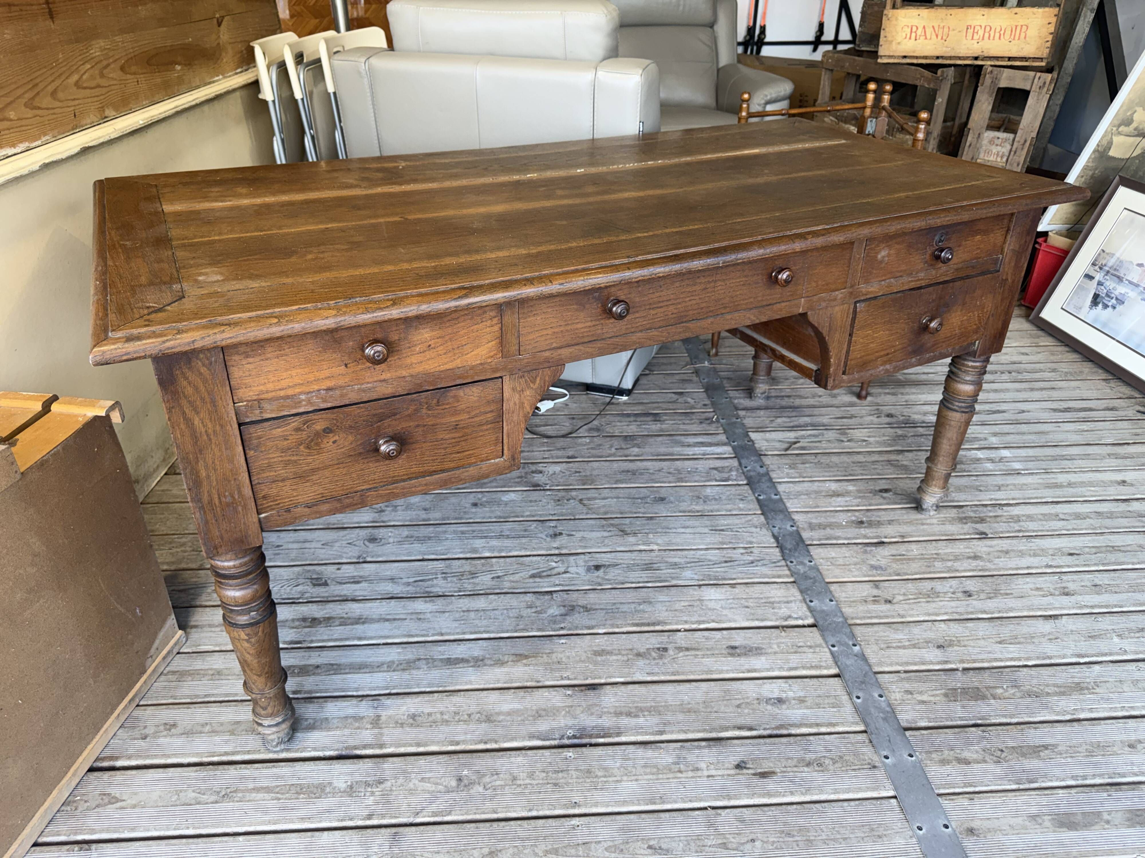 Antique oak desk - 19th century - Notary's desk