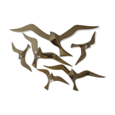 Wall Decoration Set 6 X Seagull / Swallow / Bird. Brass 70 / 80s