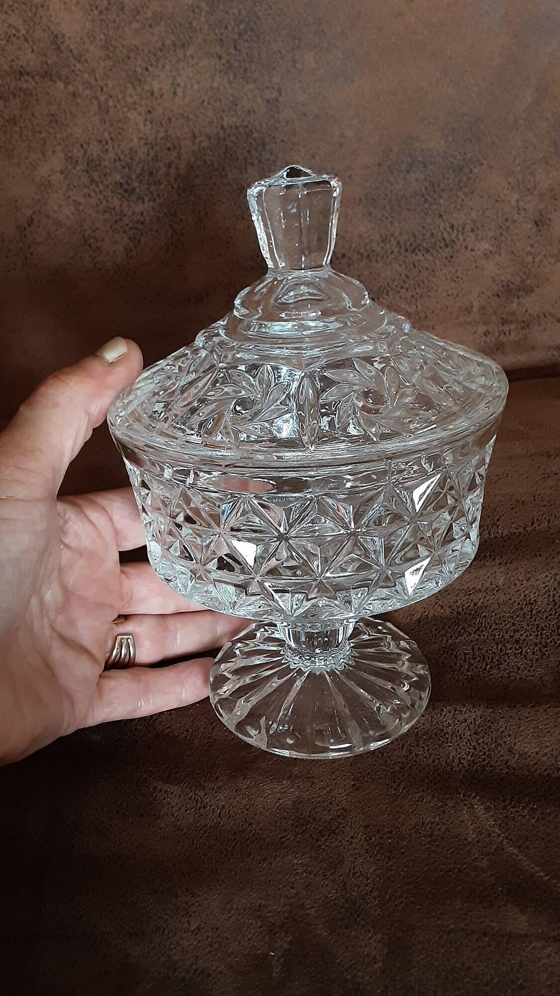 Sweet jar or glass sugar bowl