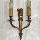 Elegant Pair French Antique Bronze Empire Arrow Style Double Wall Lights 4841