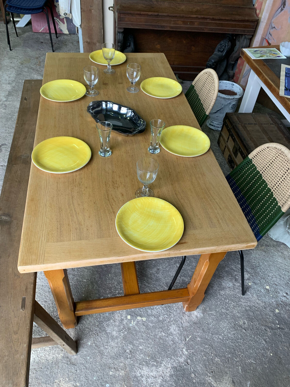 Oak farmhouse table – 1950s