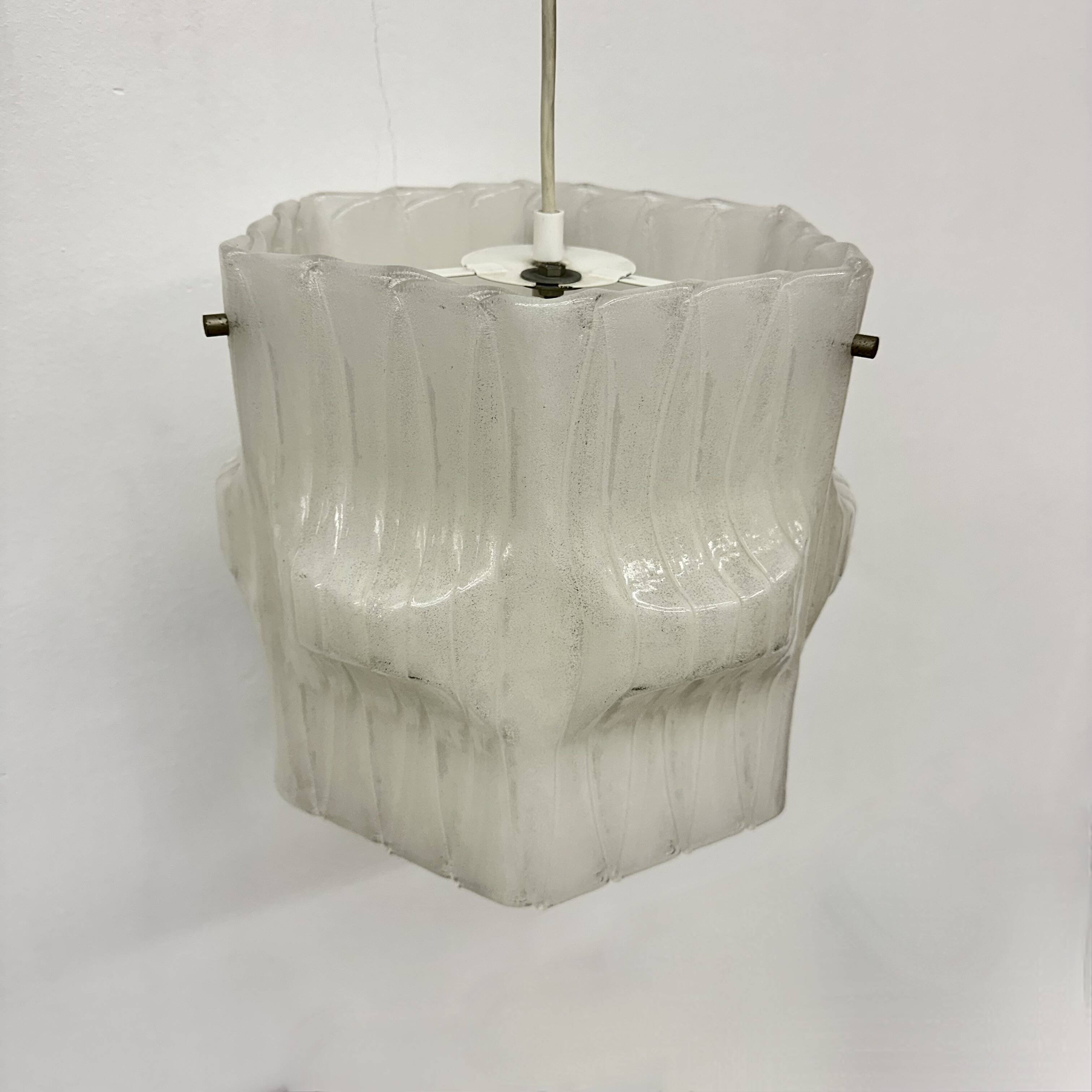 Mid-Century ice lucite pendant lamp , 1970s