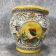 Pot/Cachepot. Italian Renaissance Majolica ceramic. Asiatic style