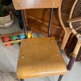 Children's school chair in wood and metal