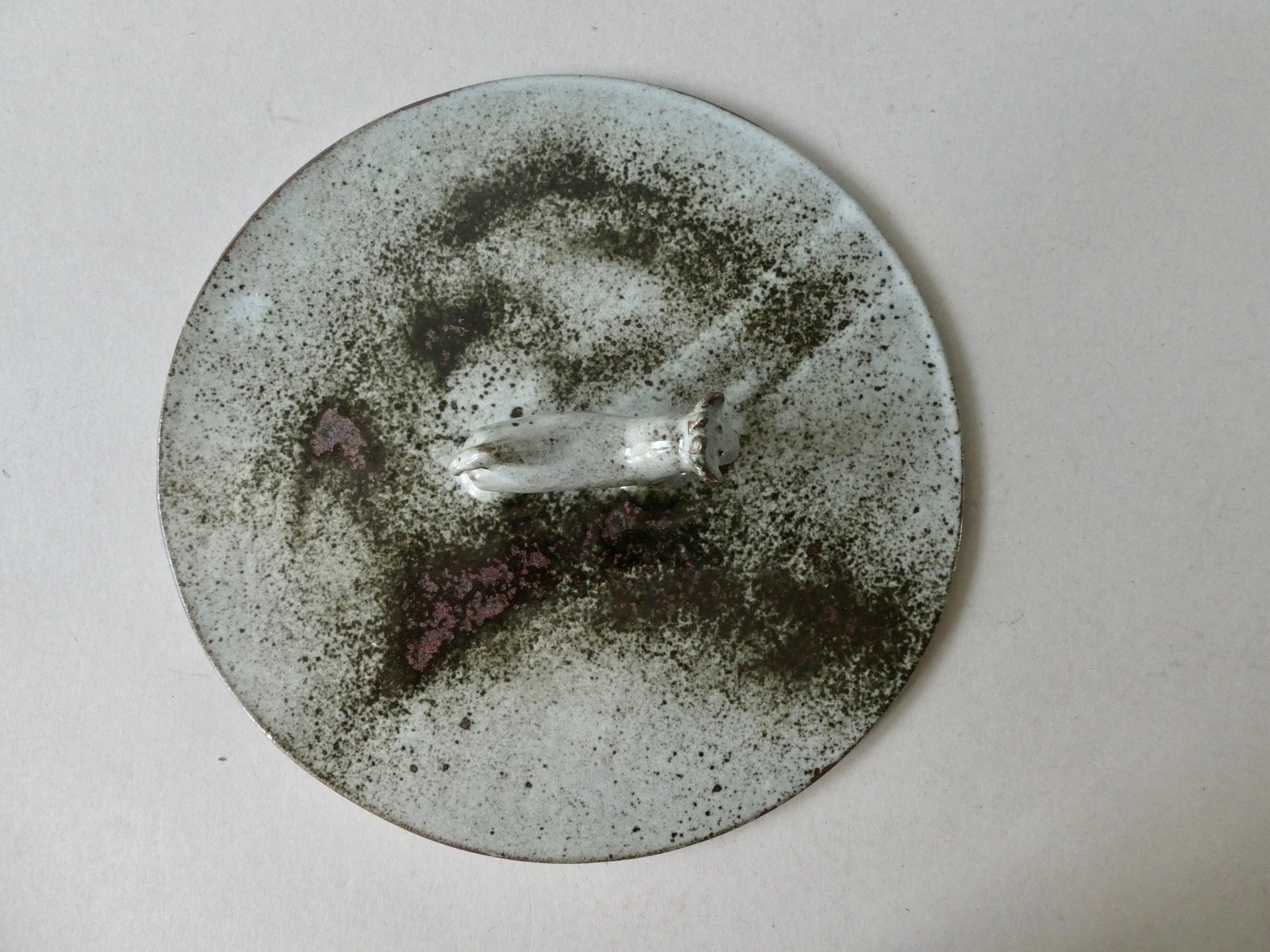 Sandstone cheese platter by Chantal and Thierry Robert, 70s